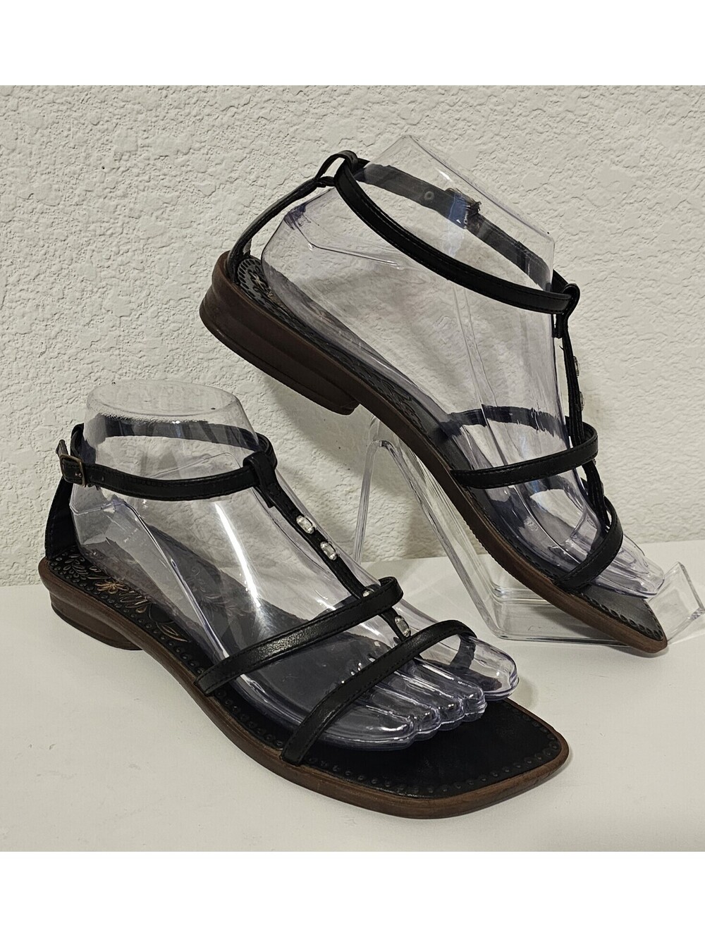 Grendene Brazil Andrea Black Rhinestone Sandals  Flats Size US 7